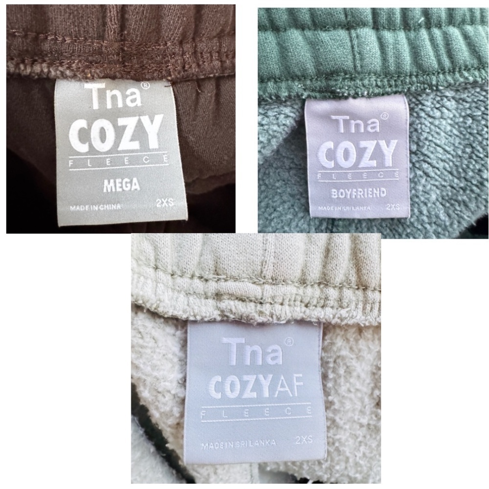 TNA Aritzia Womens Sweatpants Joggers Bundle 2XS Cozy Lounge Casual Green Brown - Picture 8 of 10